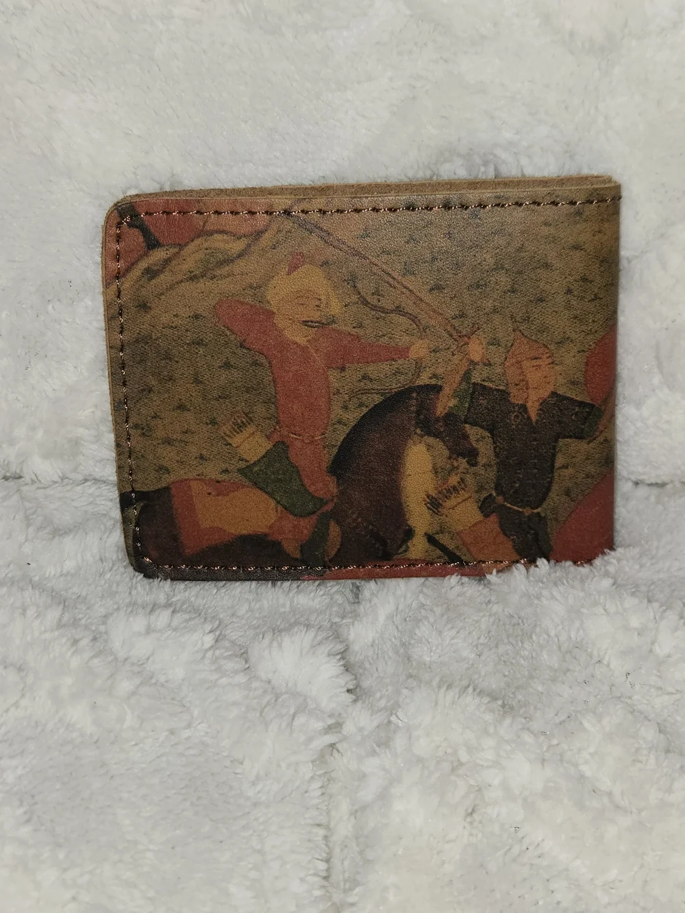 Kanishka Asian Traditional Warrior Oriental Art Leather Bifold Wallet
